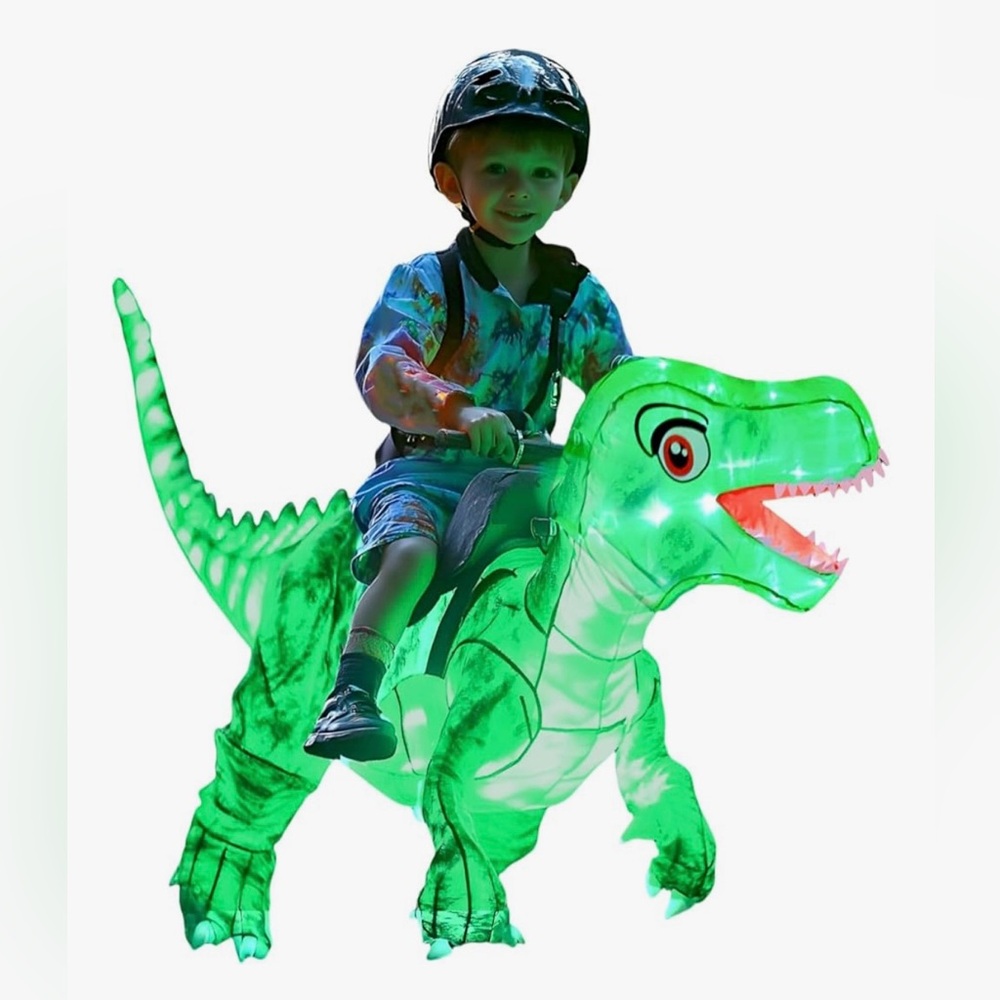 Halloween kids costume inflatable Dinosaur Rider Blow up T-Rex
